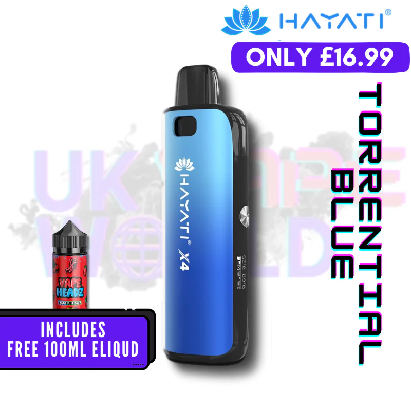 Hayati X4 Refillable Pod Vape Kit + Free 100ML Liquid - Image 5