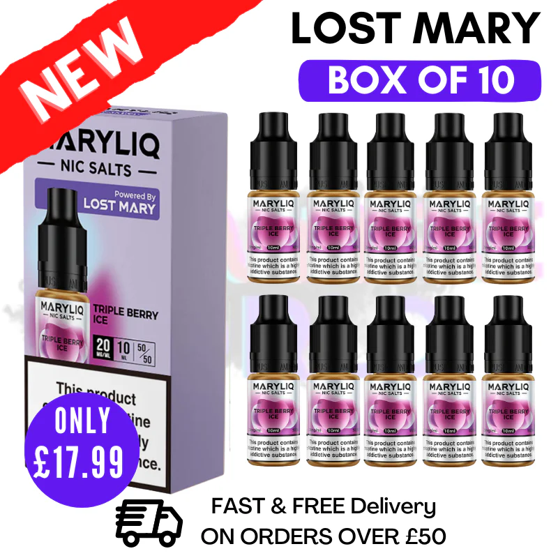 Triple Berry Ice MaryLiq Nic Salt BOX OF 10