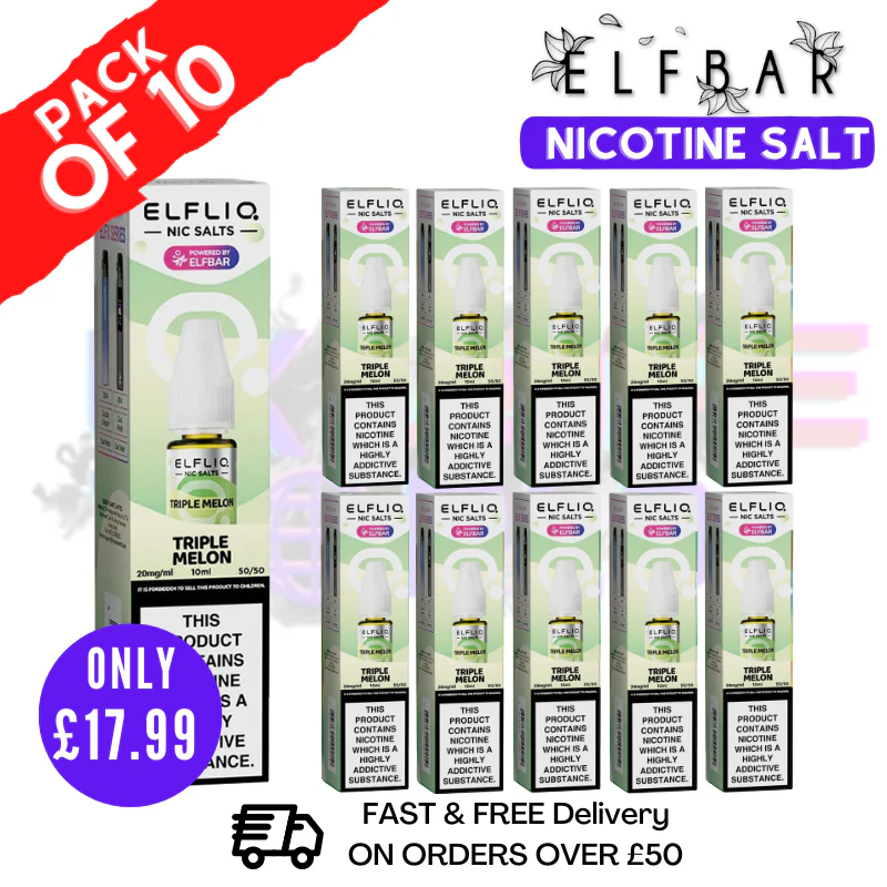 Triple Melon ElfLiq Nic Salt BOX OF 10 - ONLY £17.99