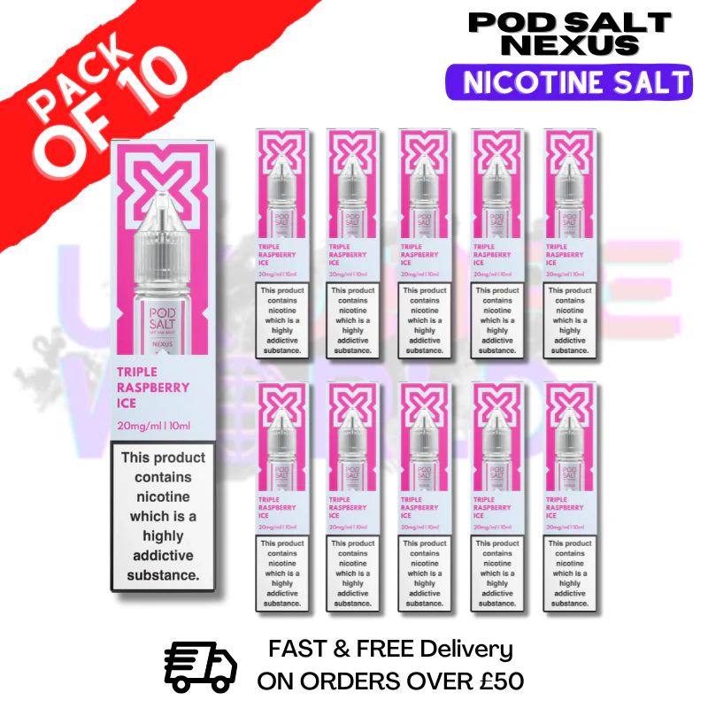 Triple Raspberry ICE Pod Salt Nexus Nic Salt Box Of 10