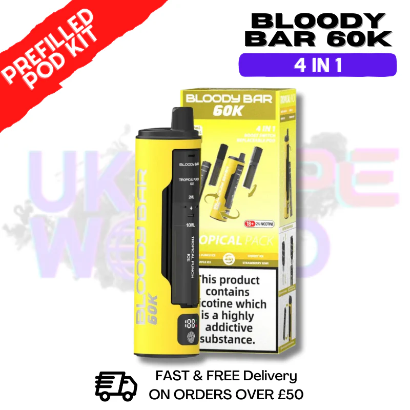 Tropical Pack Bloody Bar 60k Prefilled 4 In 1 Pod Vape Kit