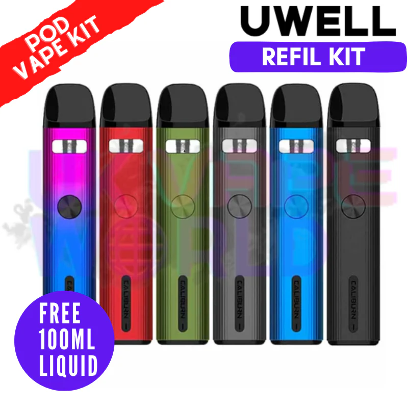 Uwell Caliburn A2 Pod Vape Kit + Free 100ML Eliquid