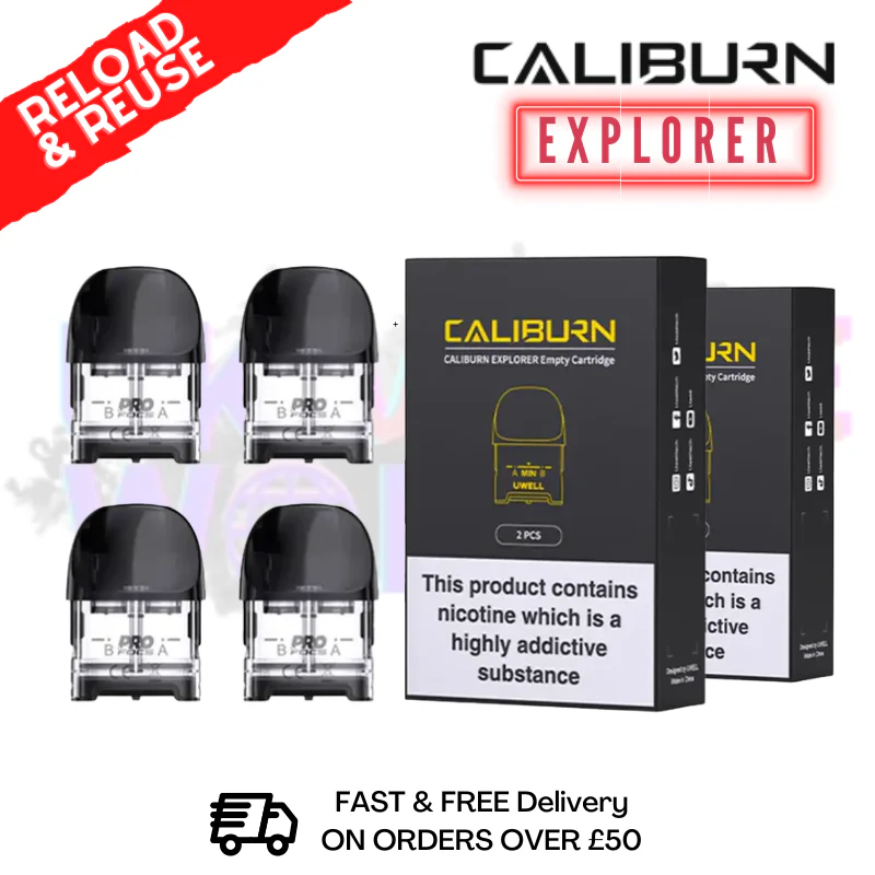 Uwell Caliburn Explorer Replacement Pods – (2 x Pack of 2)