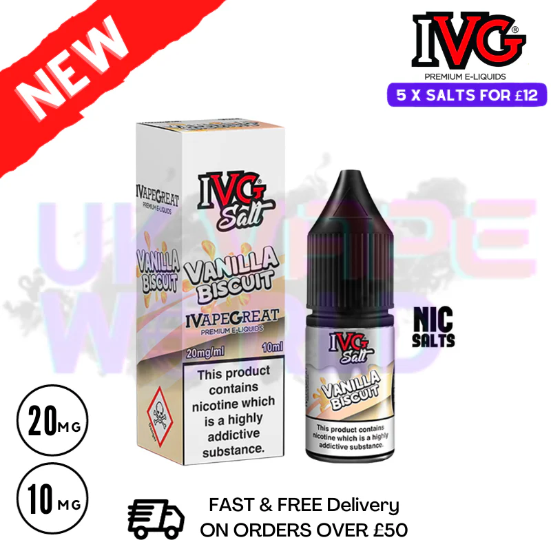 Vanilla Biscuit IVG Salt 10ml Nic Eliquid