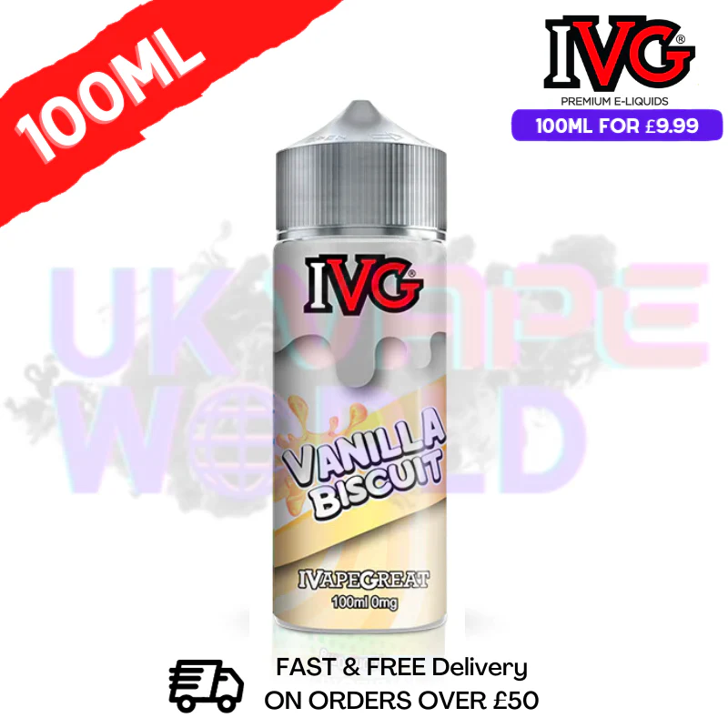 Vanilla Biscuit IVG Shortfill Juice (NEW) 100ML Eliquid