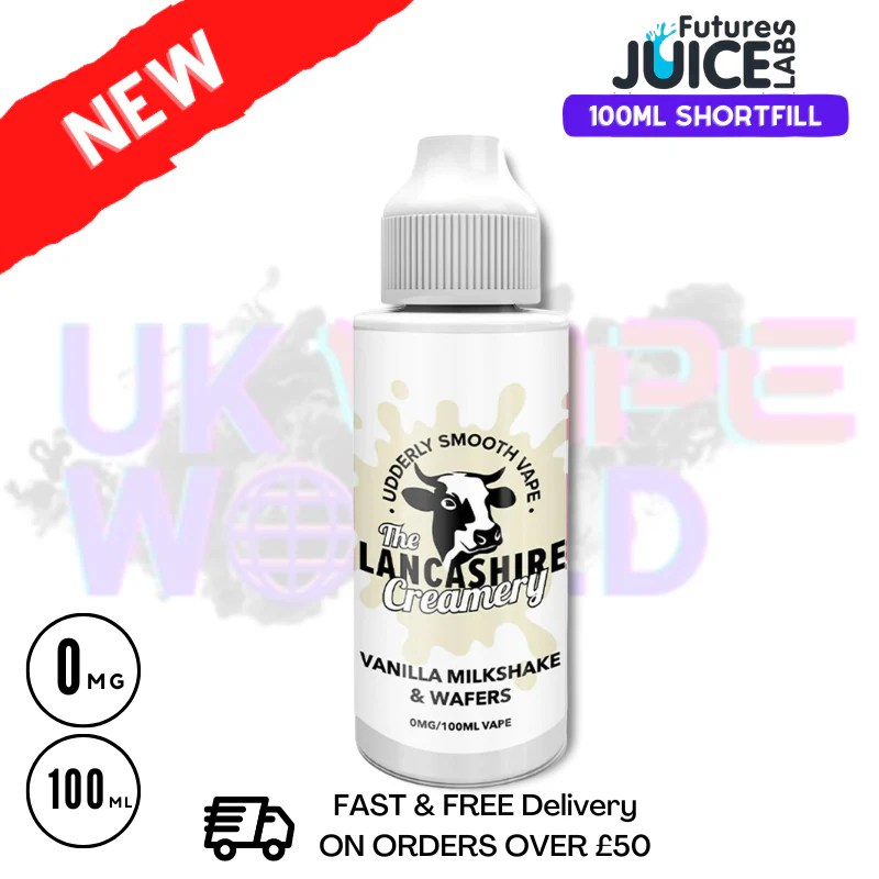 The Lancashire Creamery Vanilla Milkshake & Wafers Eliquid 100ml