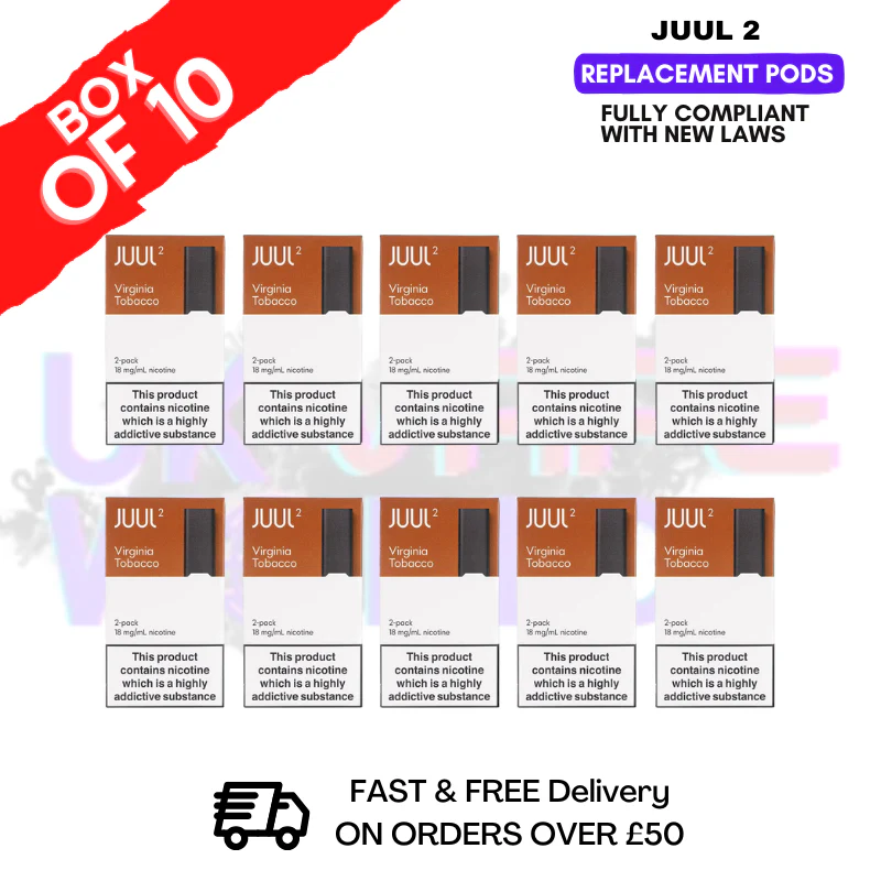Virginia Tobacco Juul 2 Pods Box of 10 - £52.99