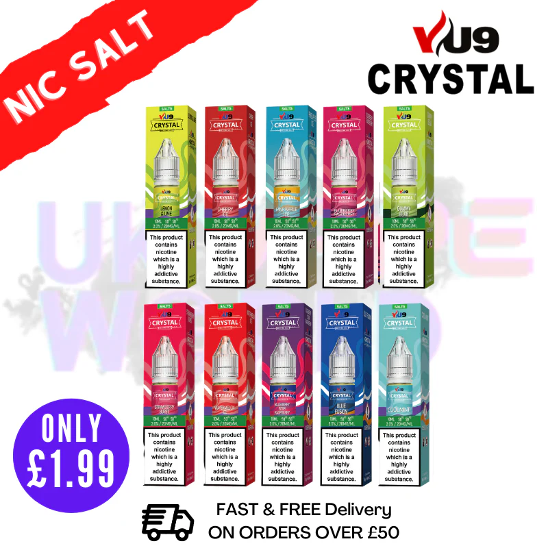 VU9 Crystal Nic Salt E-liquids - ANY 3 For £5.97