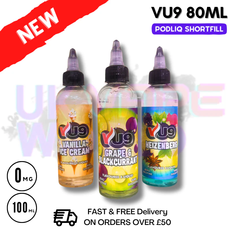 VU9 E Juice 80ML Shortfll Eliquid 50/50 VGPG