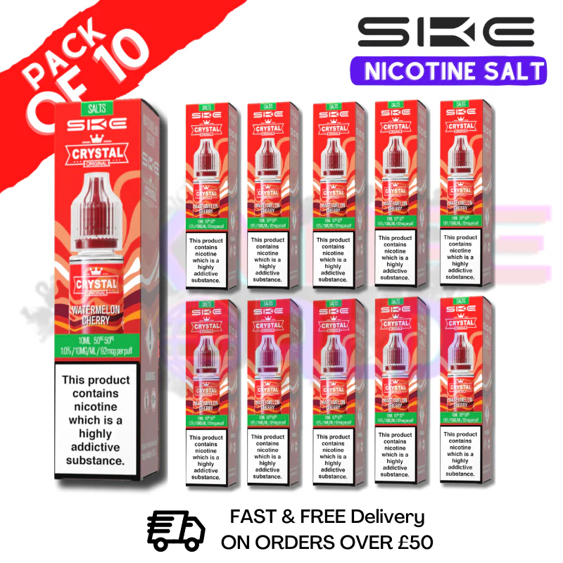 Watermelon Cherry Crystal SKE Nic Salt Box / Pack Of 10