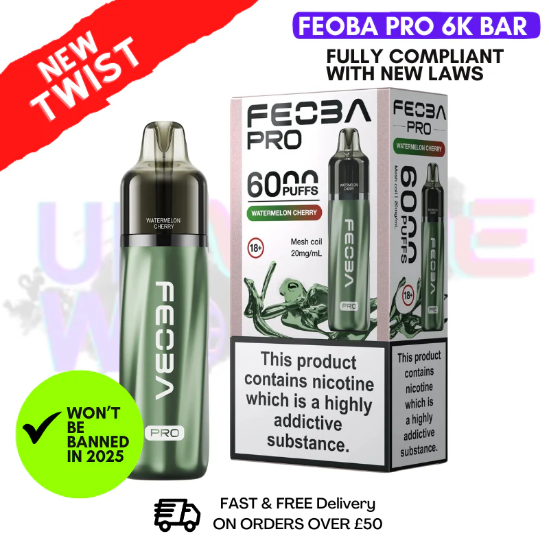 Watermelon Cherry Feoba Pro 6000 6K Puff Pod Kit