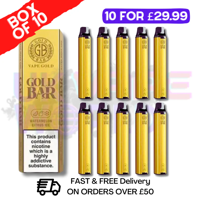 Watermelon Citrus ICE - Gold Bar 600Puff Box of 10