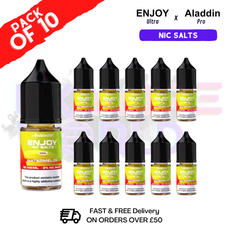 Watermelon Enjoy Ultra X ALADDIN Nic Salt Box Of 10