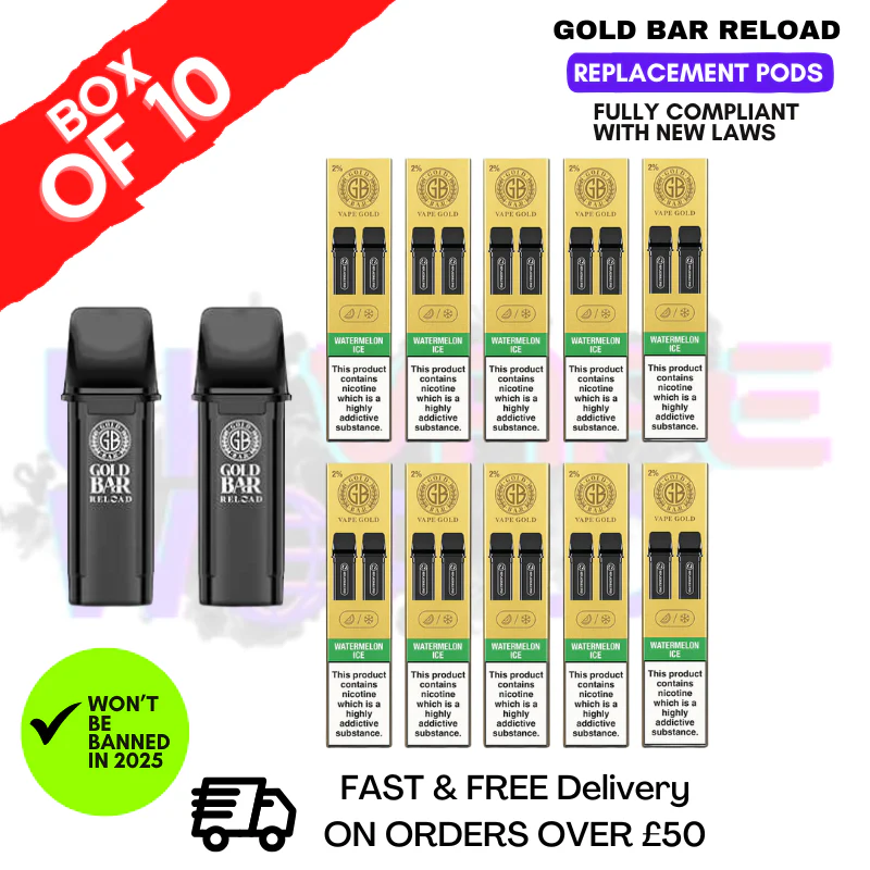 Watermelon ICE Gold Bar Reload Prefilled Pods Box of 10