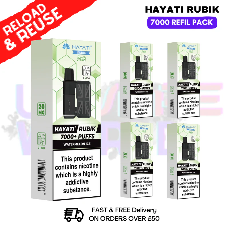 Watermelon ICE Hayati Rubik 7K Replacement Pods Box Of 5