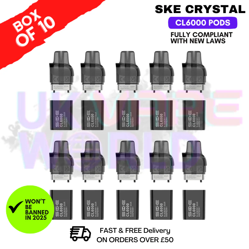 Watermelon ICE SKE Crystal CL6000 Prefilled Pod Box Of 10