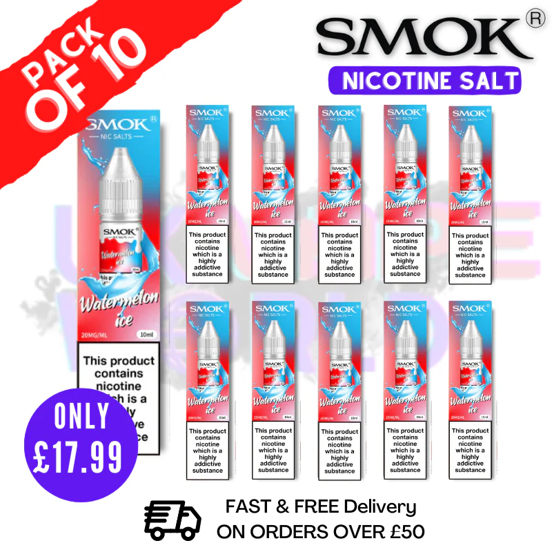 Watermelon Ice Smok Nic Salt E Liquid BOX OF 10
