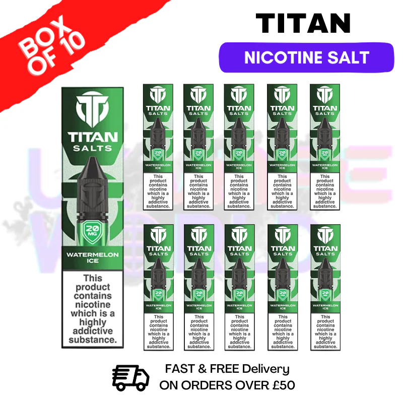 Watermelon Ice Titan 10ml Nic Salt BOX OF 10