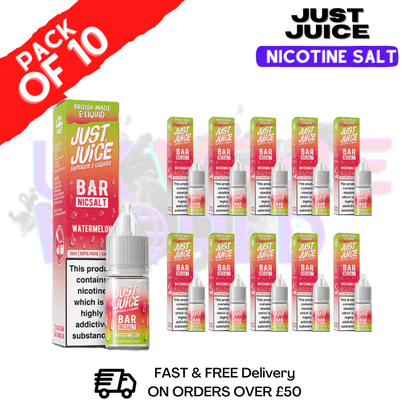 Watermelon Just Juice Nic Salt Box Of 10 - ONLY £17.99