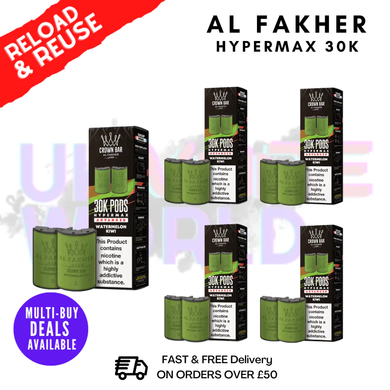 Watermelon Kiwi AL Fakher 30K Box Of 5 Replacement Pods