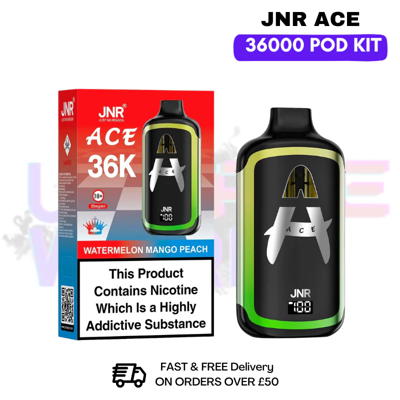 Water Mango Peach JNR ACE 36K Puff 36000 Prefilled Pod Kit