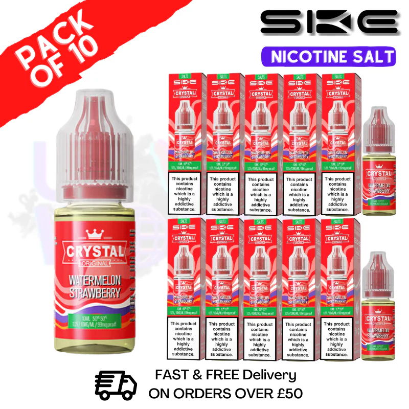 Watermelon Strawberry Crystal SKE Nic Salt BOX OF 10