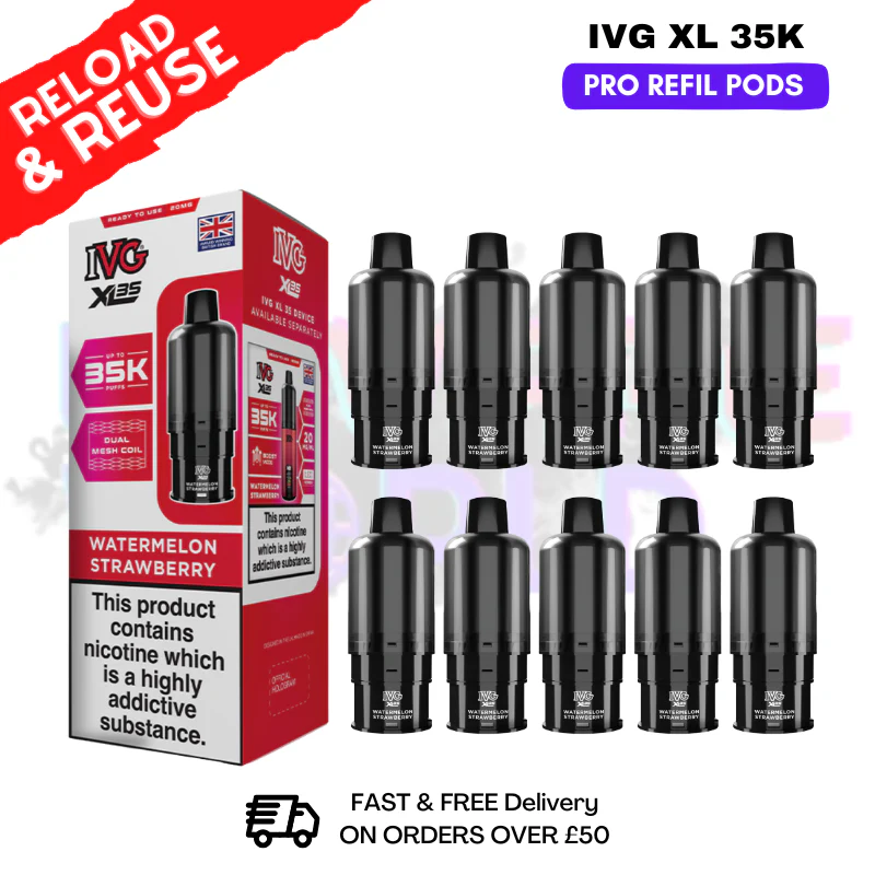 Watermelon Strawberry IVG XL 35K Replacement Pods Box Of 10