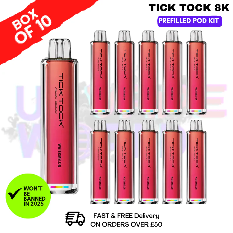 Watermelon Tick Tock Magic 8000 8K Box Of 10