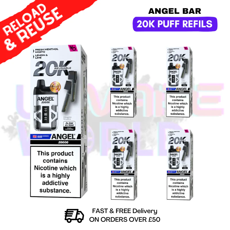 White edition  Angel Bar 20K REPLACEMENT PODS Box Of 5