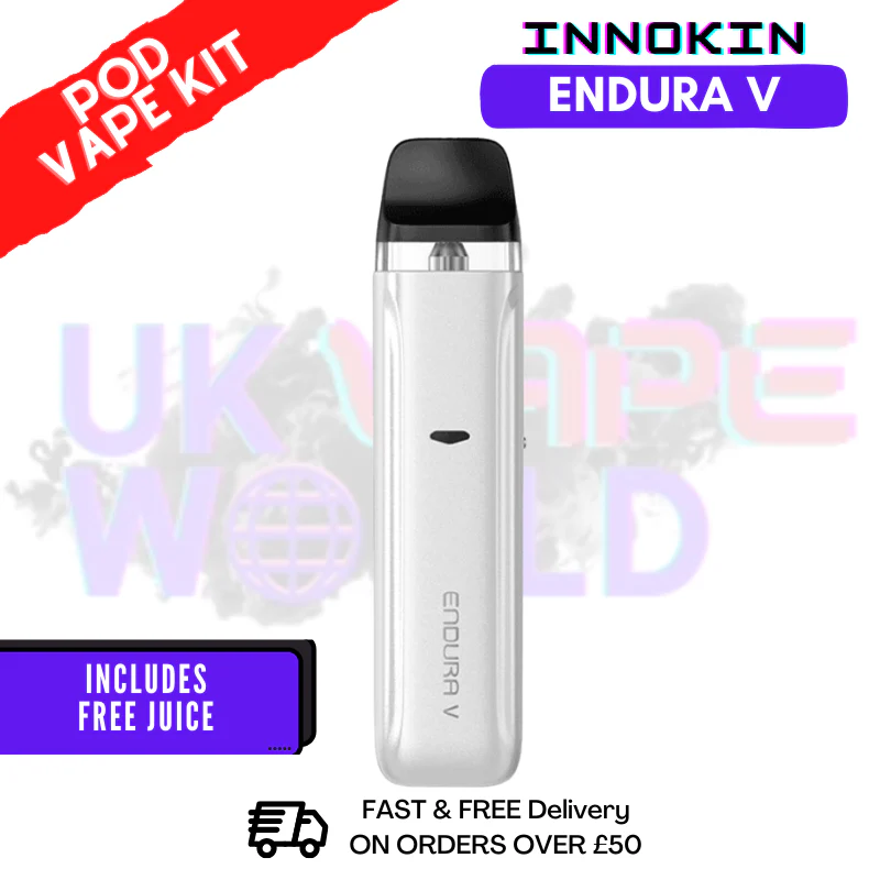 White Innokin Endura V Pod Kit + Free 2x Salt