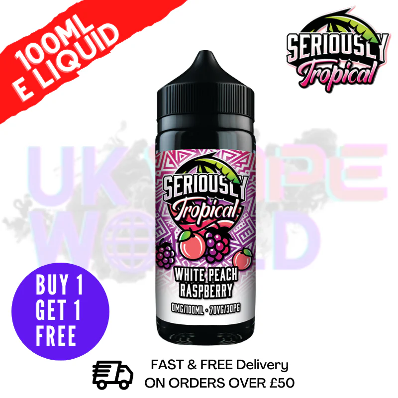 White Peach Rasp Seriously Tropcial 100ML Eliquid Shortfill E Juice